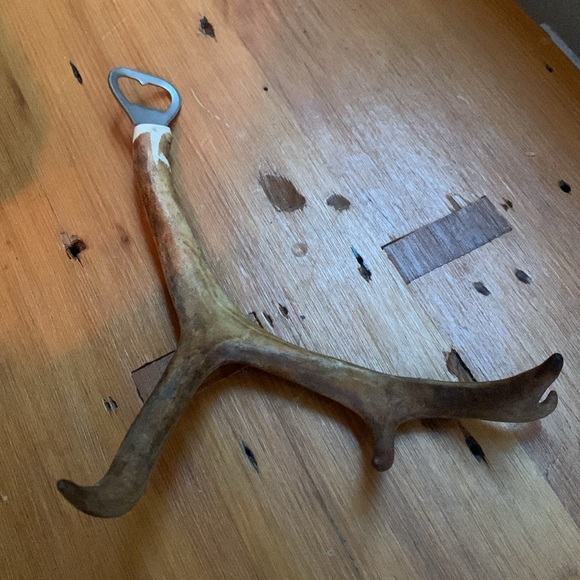Anthropologie Shed Reindeer Antler Horn Large Bottle Opener Imported Finland - Picture 3 of 5